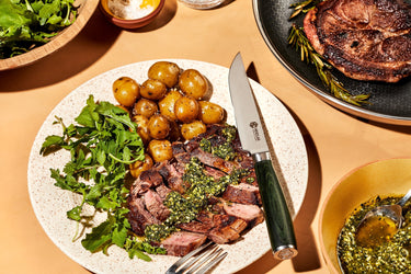 Pan Seared Lamb Steak, Watercress and Mint Pesto