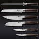 6pc Damascus Steel Knife Set, Espresso