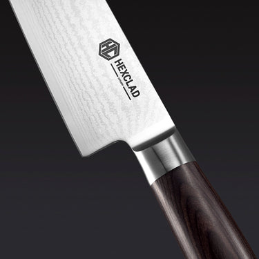 6pc Damascus Steel Knife Set, Espresso