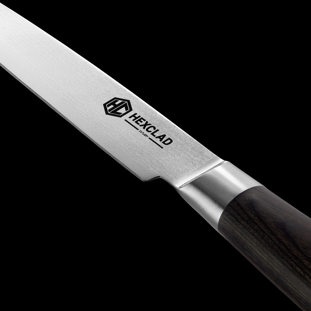 4pc Damascus Steel Steak Knife Set, Espresso