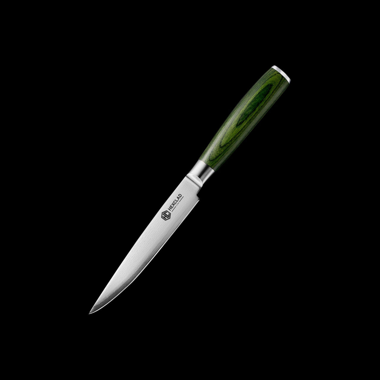 4 pc Japanese Damascus Steel Steak Knife Set, Green