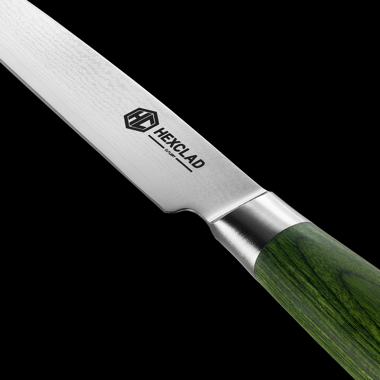 4 pc Japanese Damascus Steel Steak Knife Set, Green
