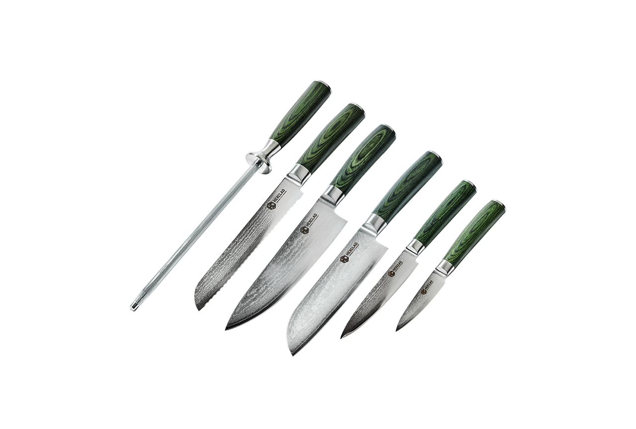 Essential Damascus Steel Knife Set, 6pc